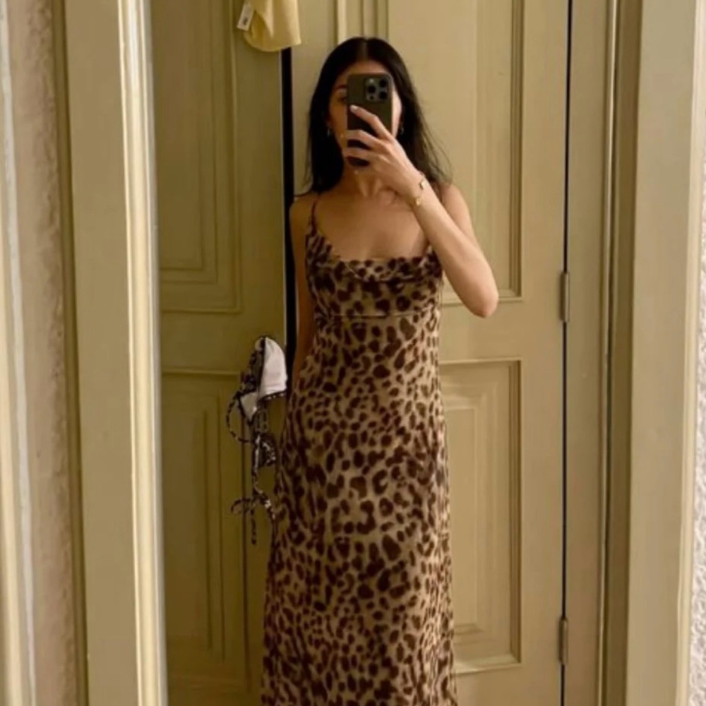 VIRAL ZARA Leopard Print maxi Dress